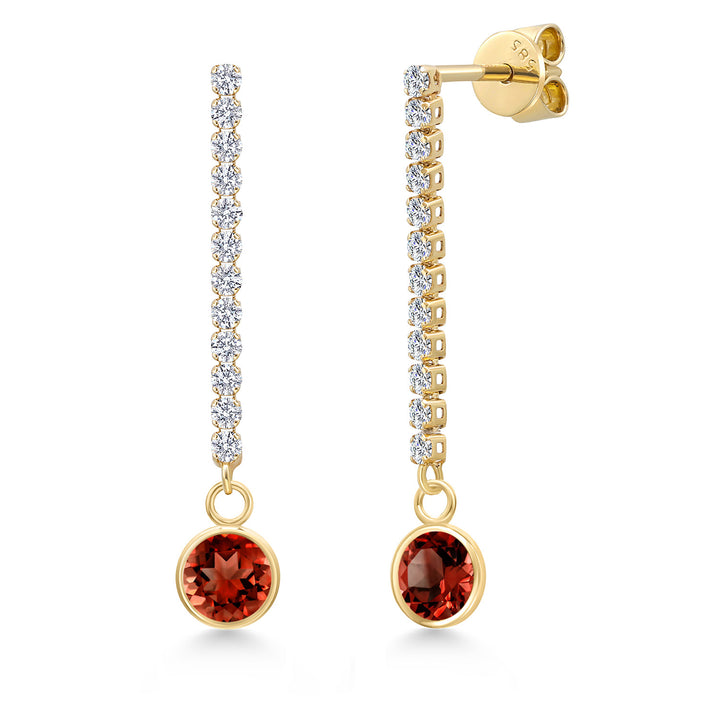 Garnet - January_Earrings in 14K Yellow Gold