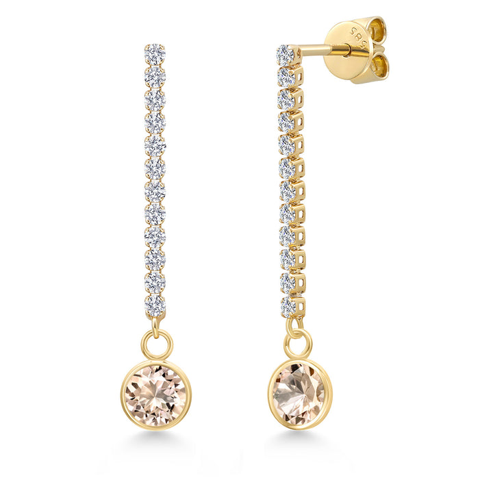 Morganite - October_Earrings in 14K Yellow Gold