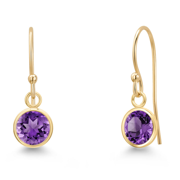 Amethyst - February_Earrings in 14K Yellow Gold