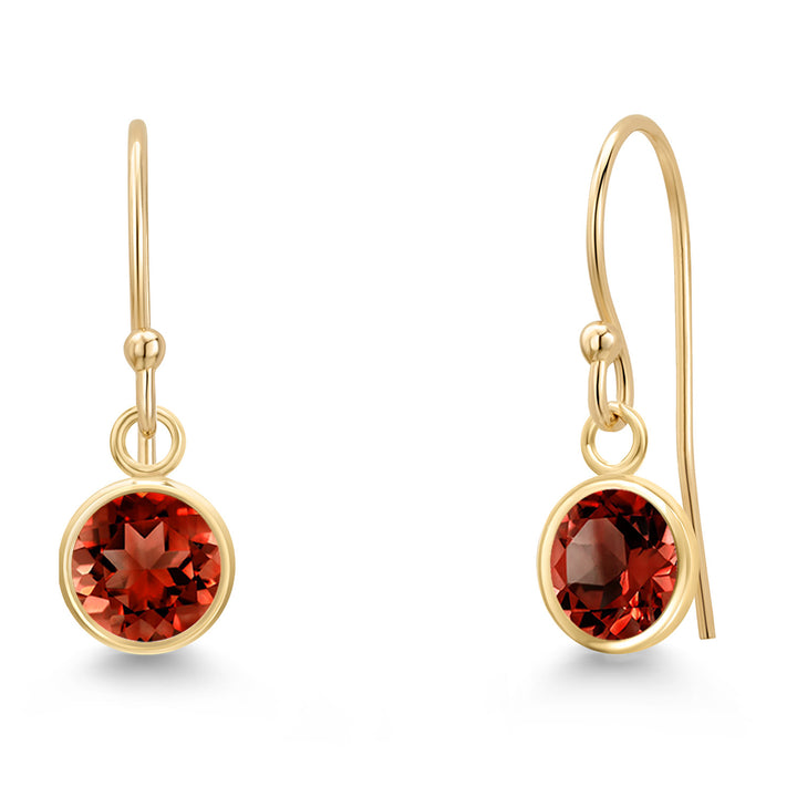 Garnet - January_Earrings in 14K Yellow Gold