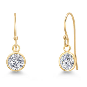 White Lab Grown Diamond - April_Earrings in 14K Yellow Gold