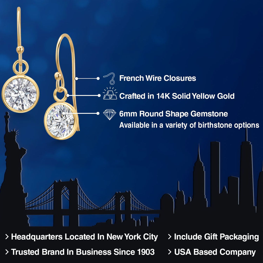 White Lab Grown Diamond - April_Earrings in 14K Yellow Gold