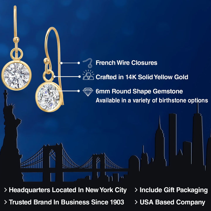 White Lab Grown Diamond - April_Earrings in 14K Yellow Gold