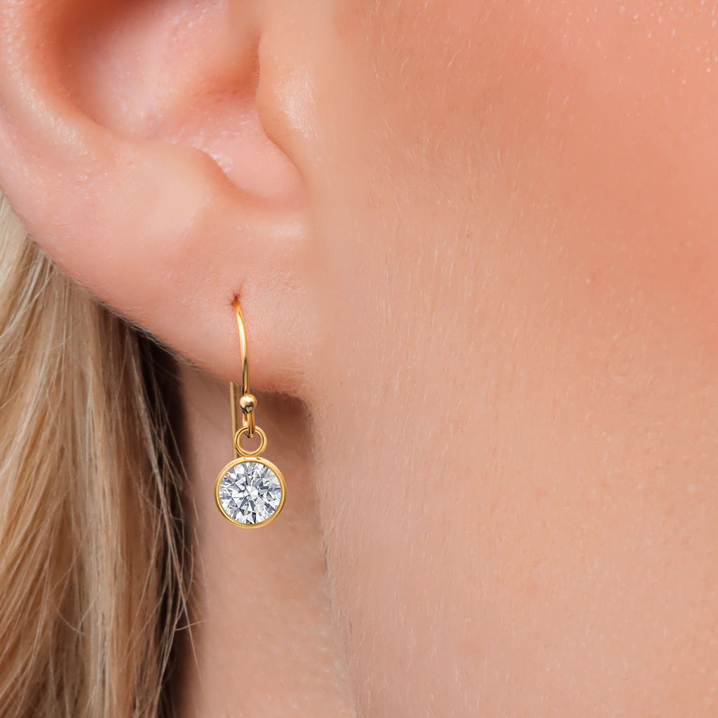 White Lab Grown Diamond - April_Earrings in 14K Yellow Gold