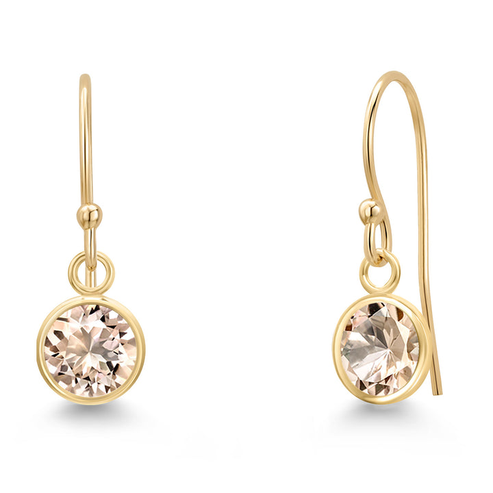 Morganite - October_Earrings in 14K Yellow Gold