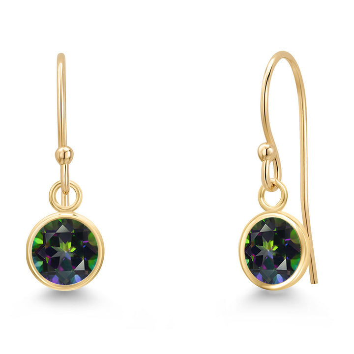 Green Mystic Topaz_Earrings in 14K Yellow Gold
