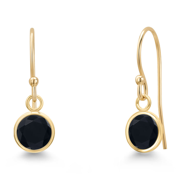 Onyx - December_Earrings in 14K Yellow Gold