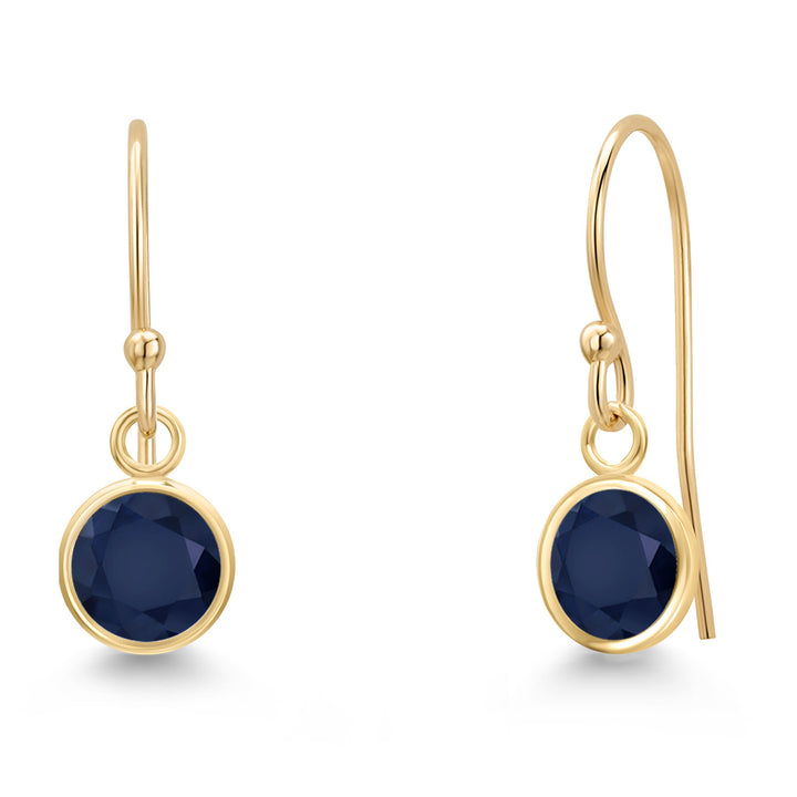 Blue Sapphire - September_Earrings in 14K Yellow Gold