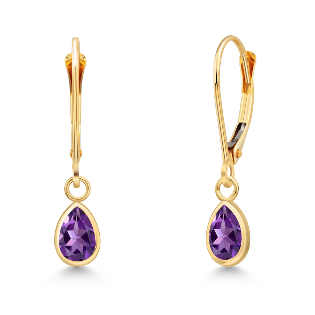 Amethyst - February_Earrings in 14K Yellow Gold