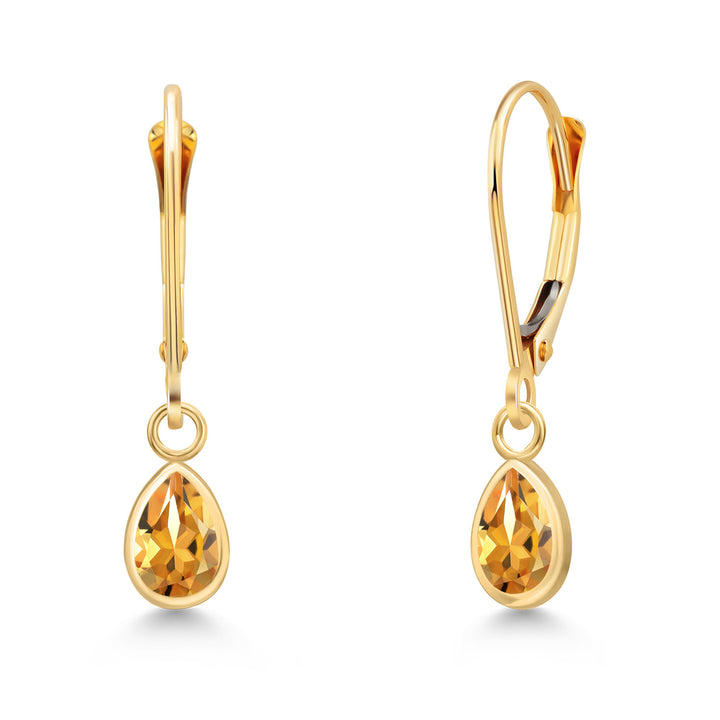 Citrine - November_Earrings in 14K Yellow Gold