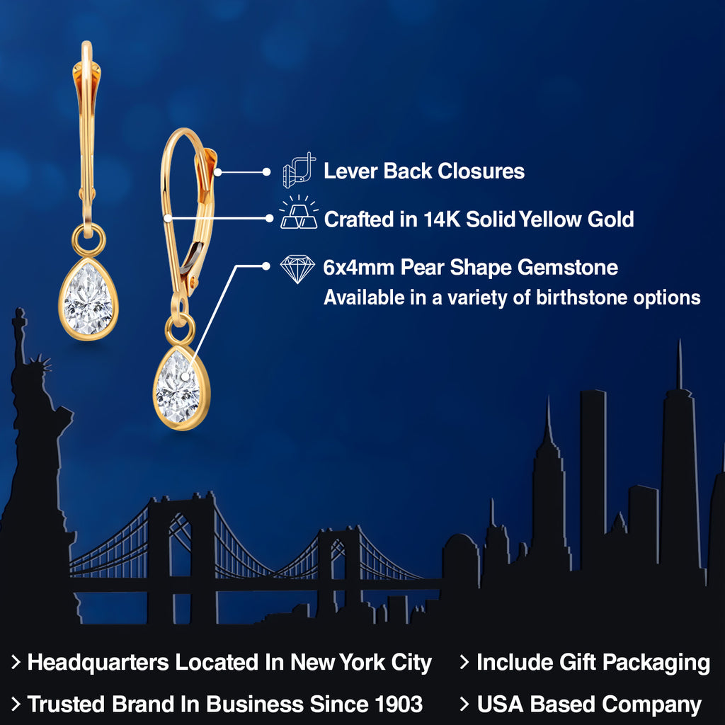 Near Colorless (GH)_Earrings in 14K Yellow Gold
