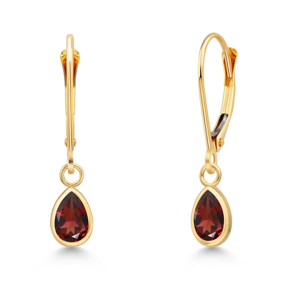 Garnet - January_Earrings in 14K Yellow Gold
