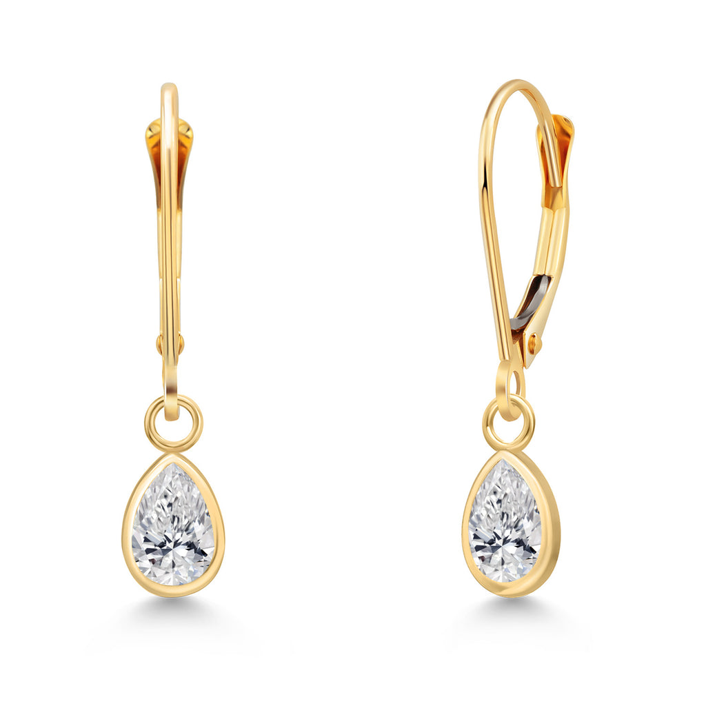White Lab Grown Diamond - April_Earrings in 14K Yellow Gold