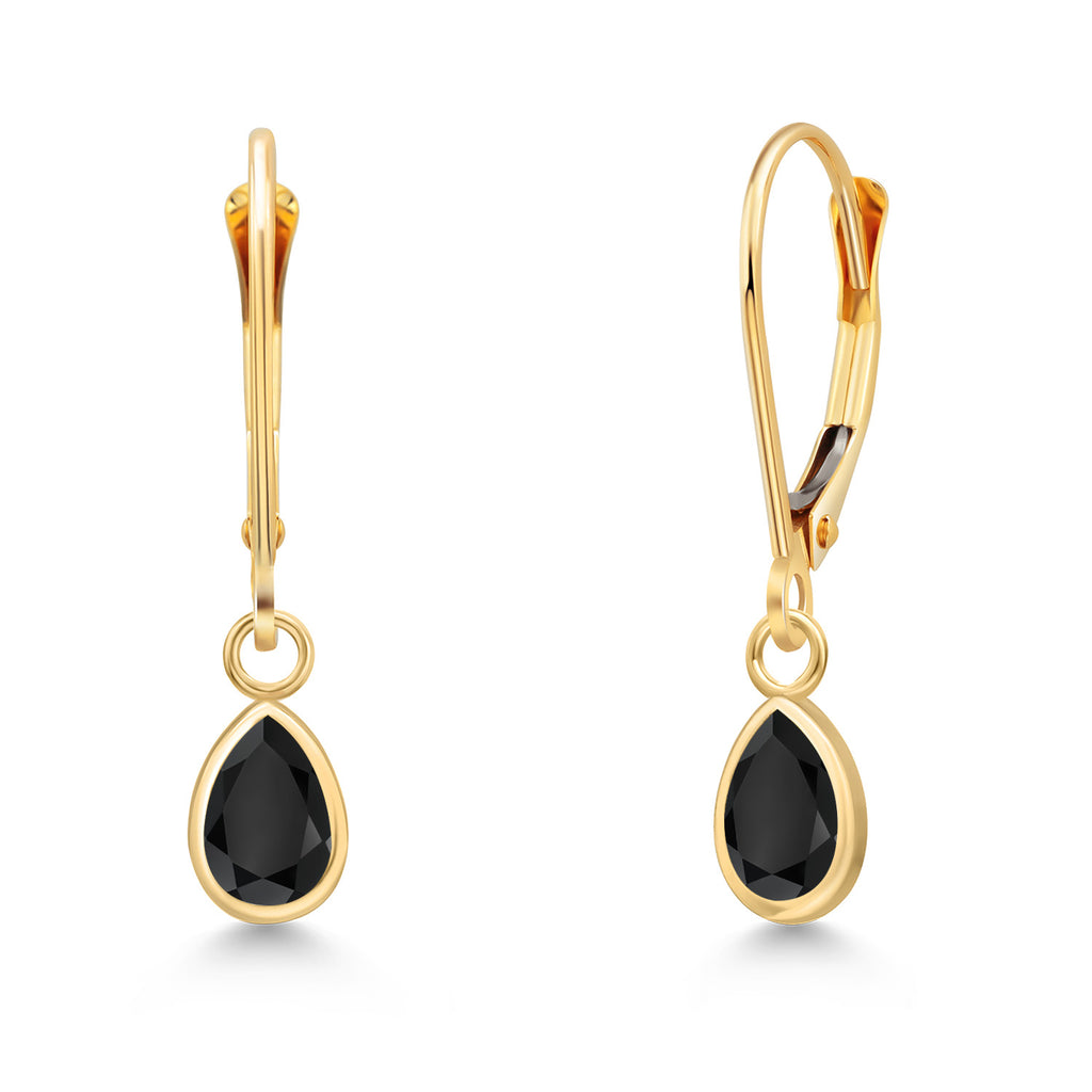 Onyx - December_Earrings in 14K Yellow Gold