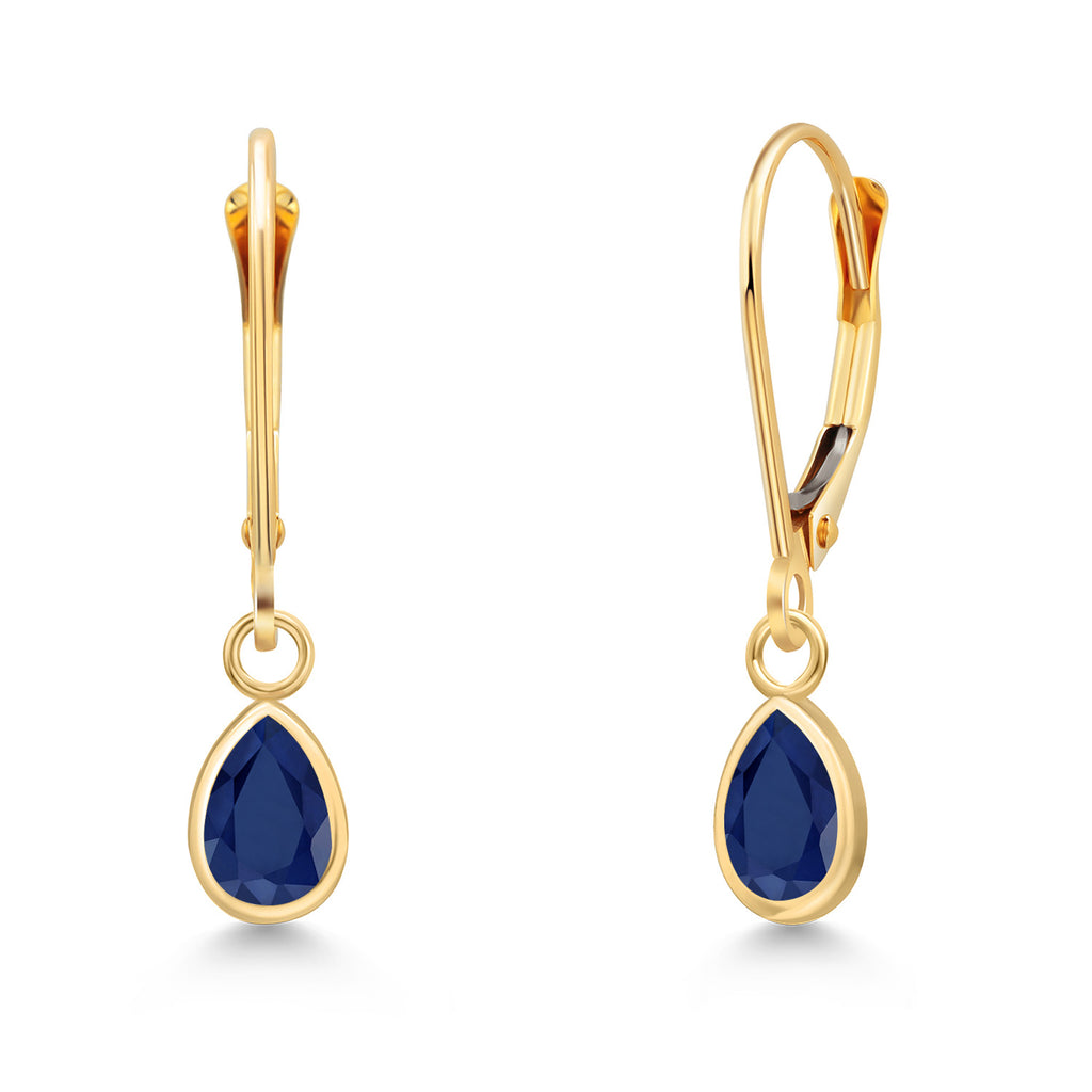 Blue Sapphire - September_Earrings in 14K Yellow Gold