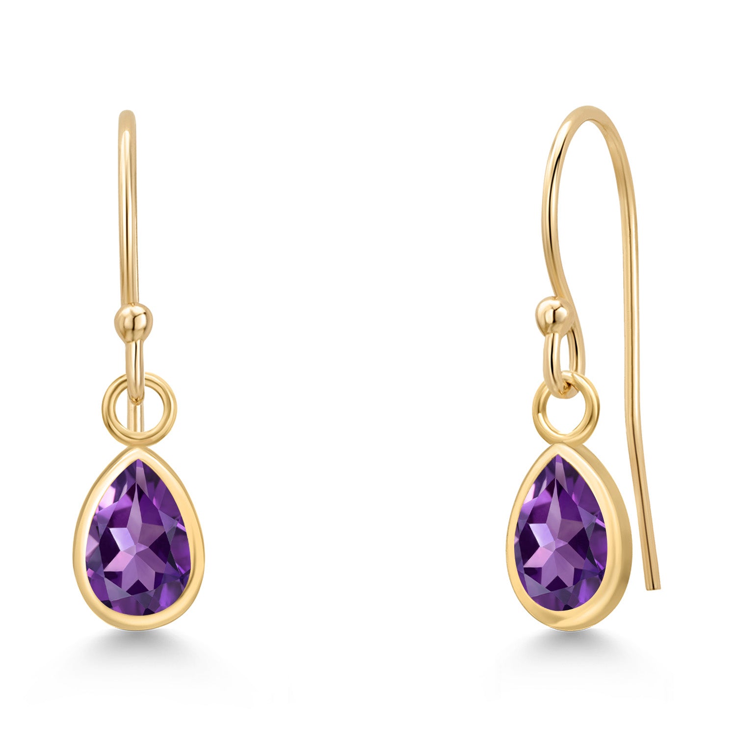 Amethyst - February_Earrings in 14K Yellow Gold