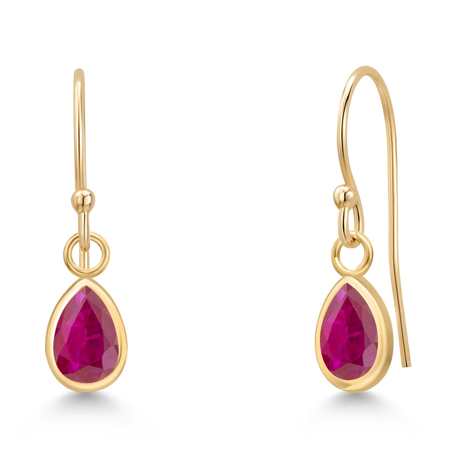 Red African Ruby_Earrings in 14K Yellow Gold