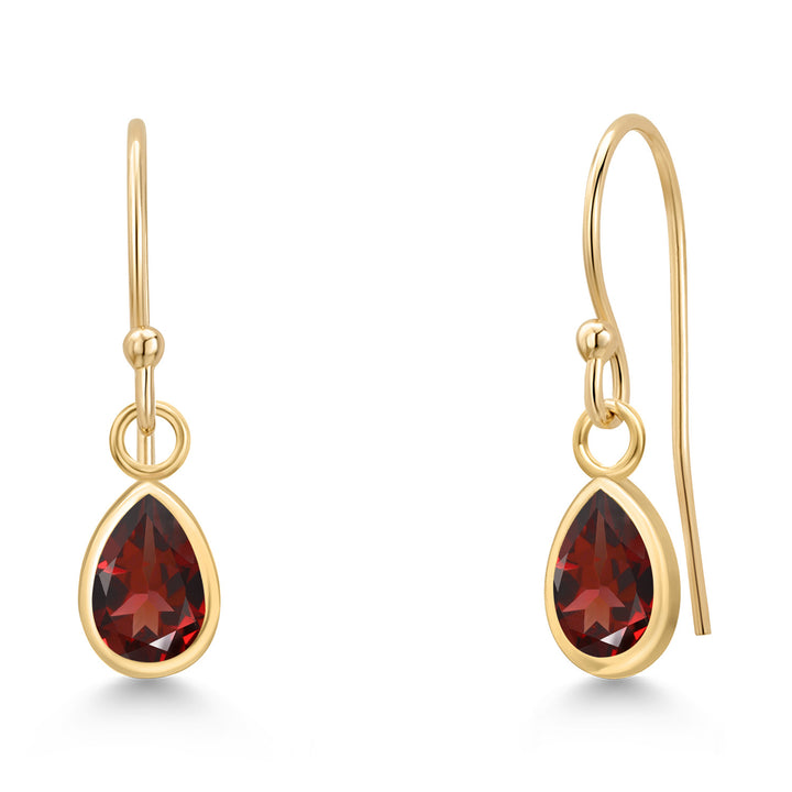 Garnet - January_Earrings in 14K Yellow Gold