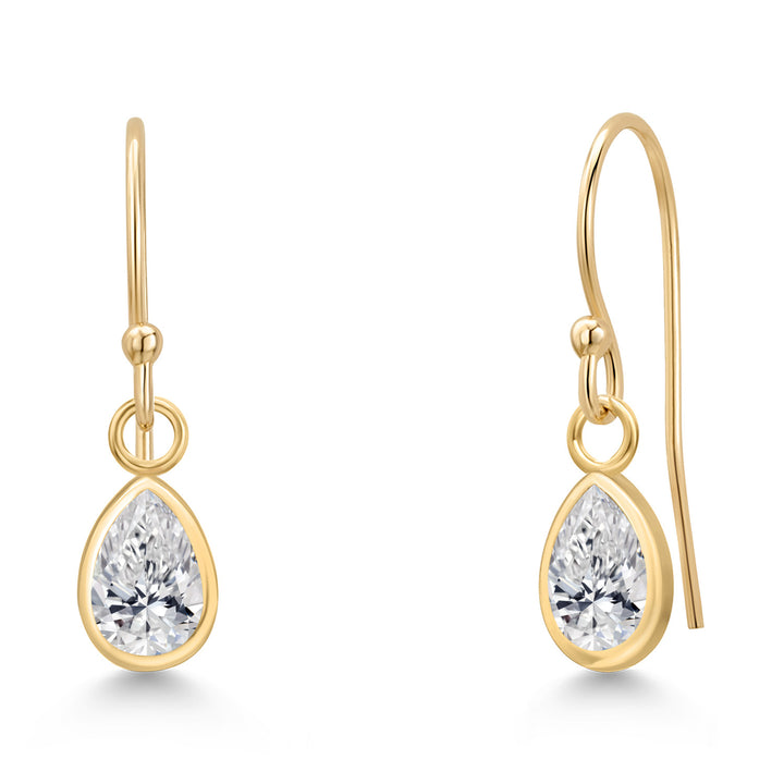 White Lab Grown Diamond - April_Earrings in 14K Yellow Gold