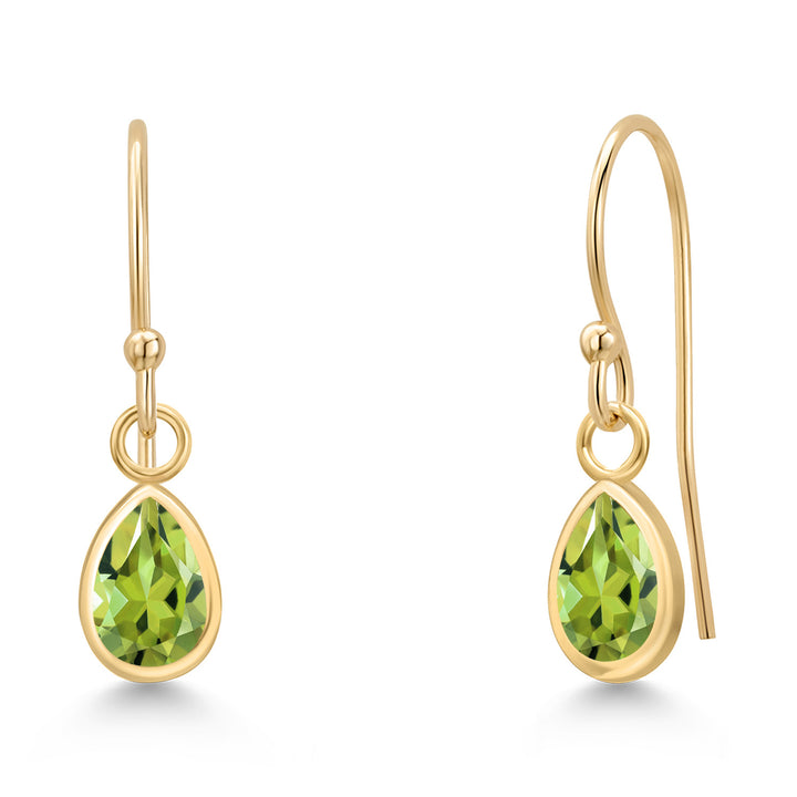 Peridot - August_Earrings in 14K Yellow Gold