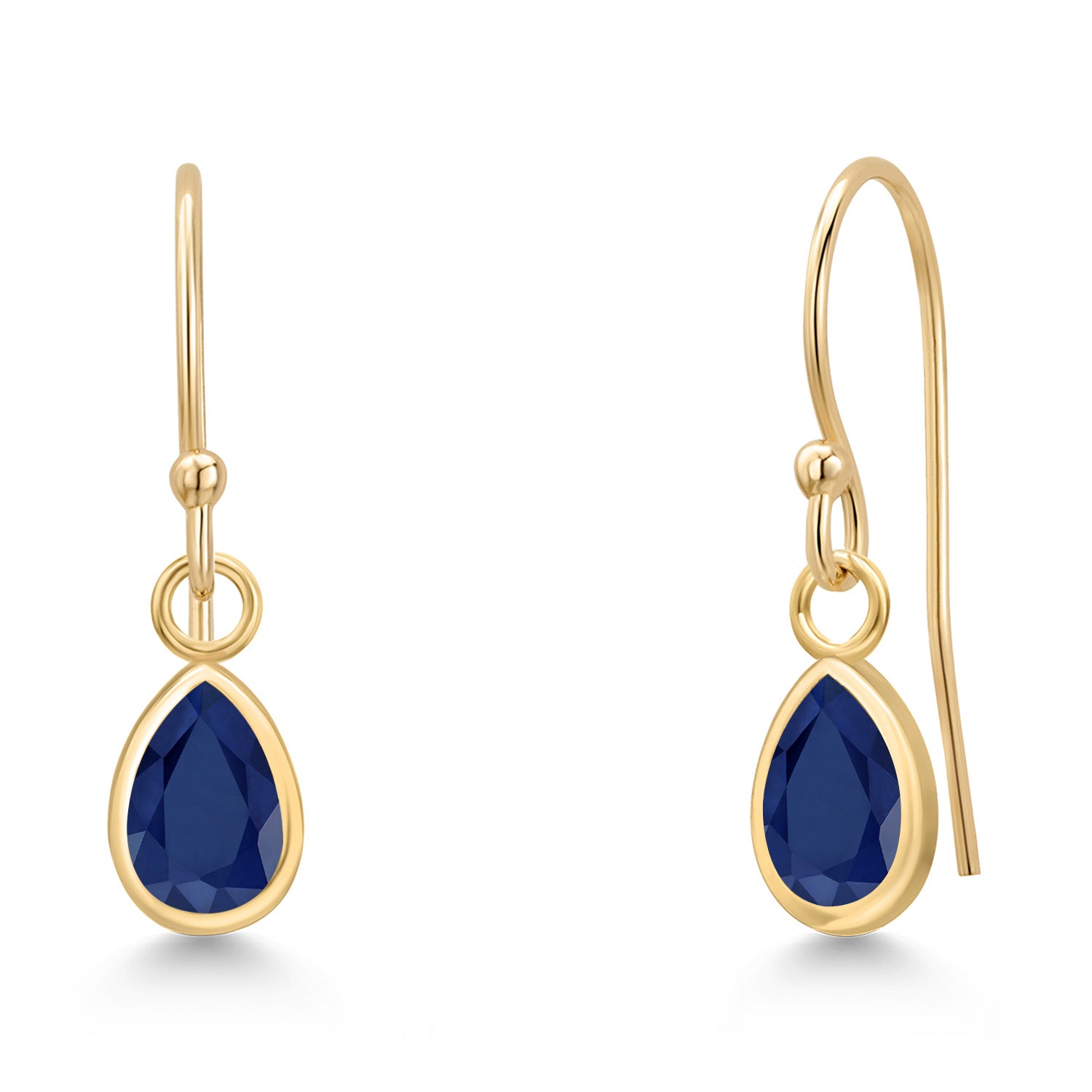 Blue Sapphire - September_Earrings in 14K Yellow Gold