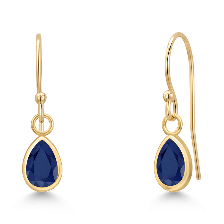 Blue Sapphire - September_Earrings in 14K Yellow Gold