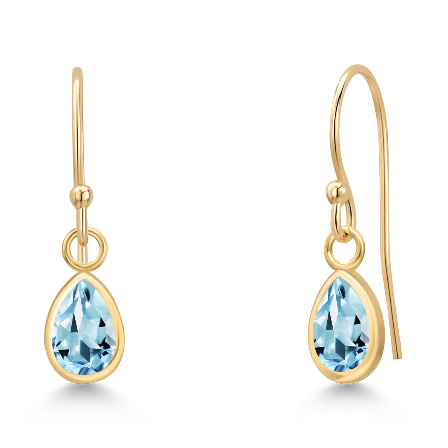 Sky Blue Topaz - November_Earrings in 14K Yellow Gold