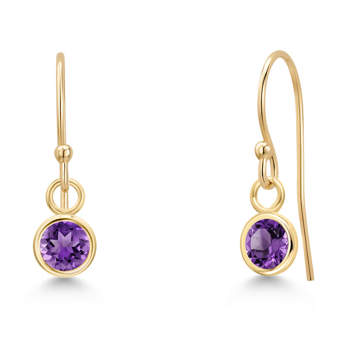 Amethyst - February_Earrings in 14K Yellow Gold