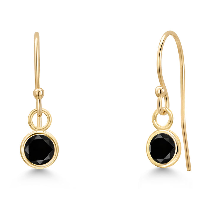 Black Diamond - April_Earrings in 14K Yellow Gold