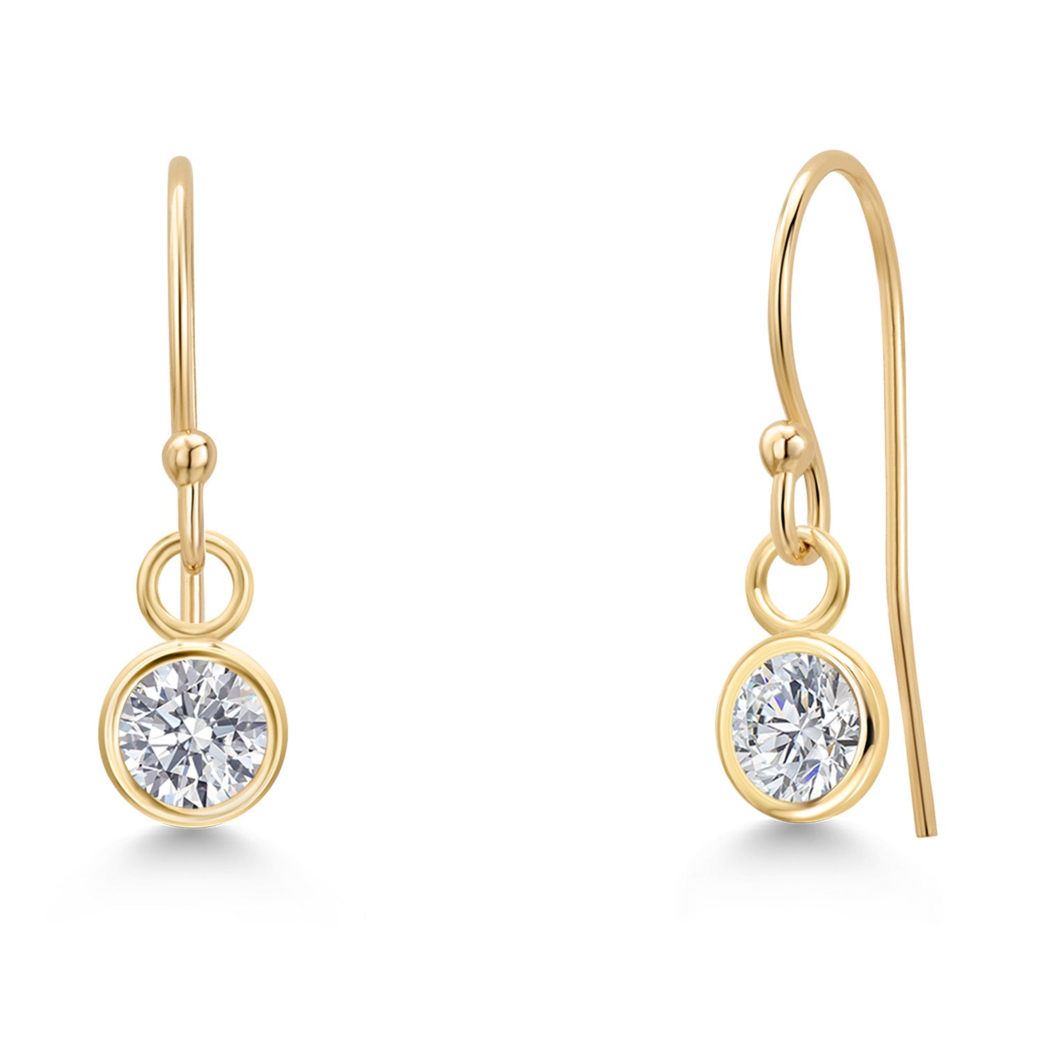 White Lab Grown Diamond - April_Earrings in 14K Yellow Gold