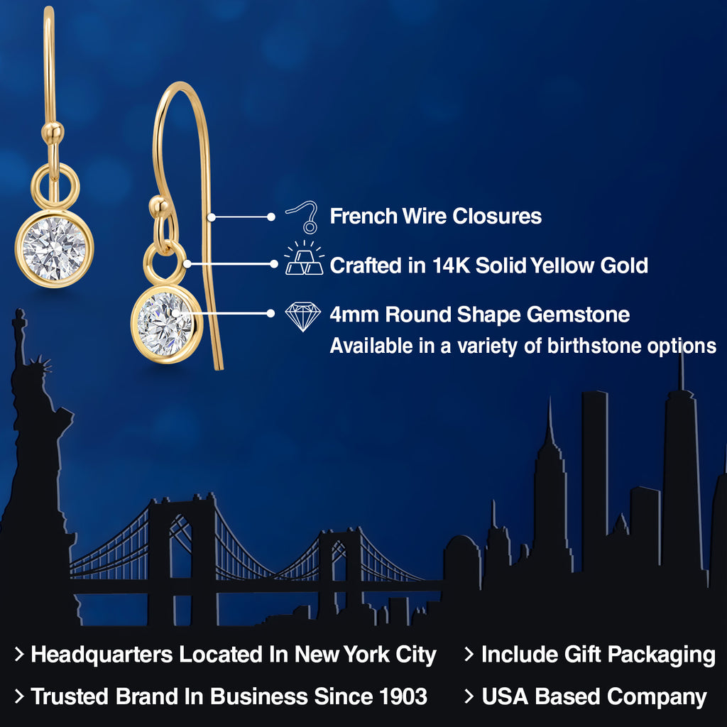White Lab Grown Diamond - April_Earrings in 14K Yellow Gold