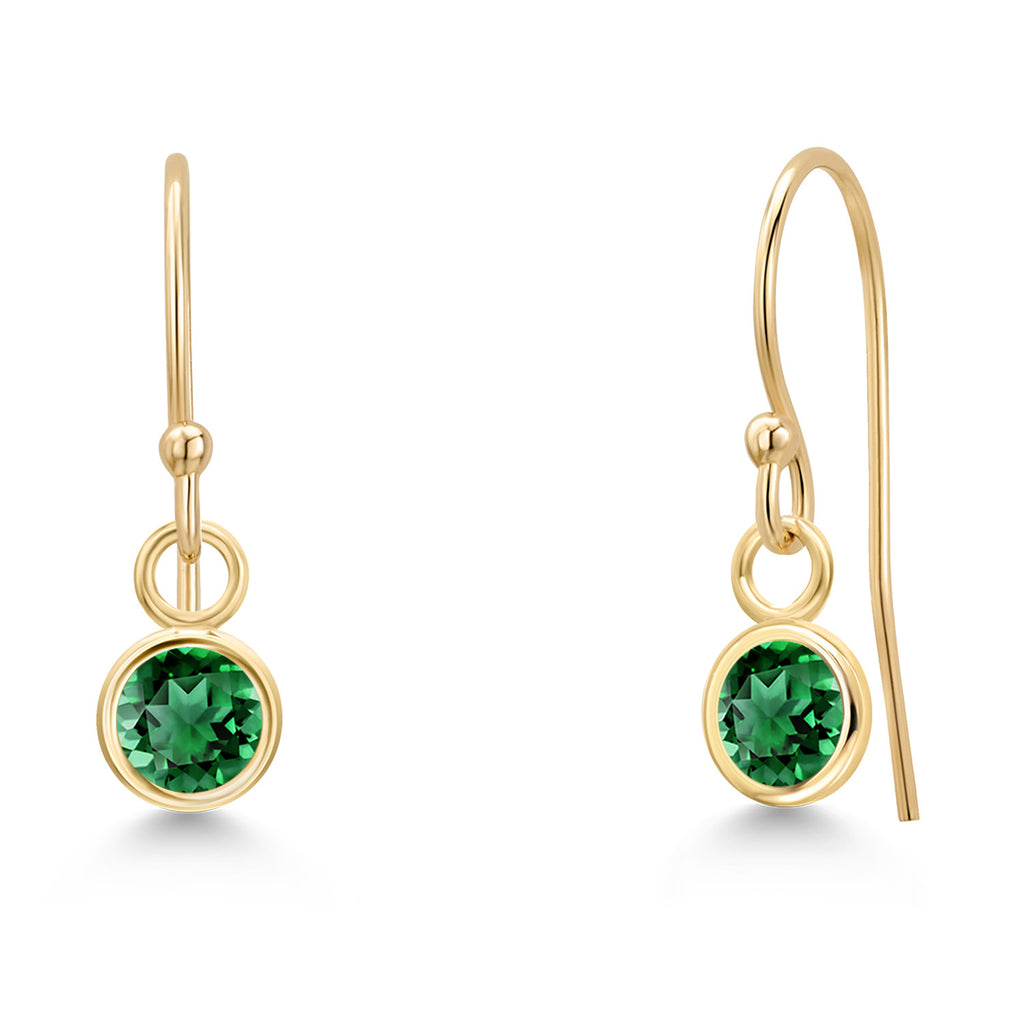 Nano Emerald - May_Earrings in 14K Yellow Gold