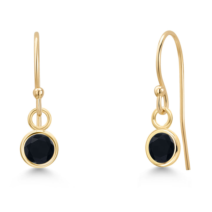Onyx - December_Earrings in 14K Yellow Gold