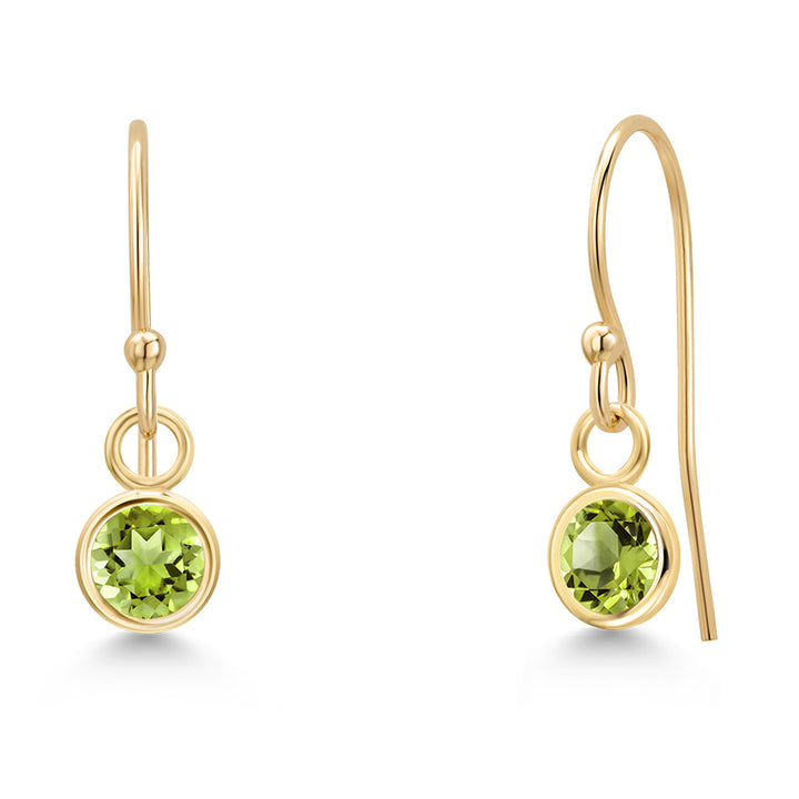Peridot - August_Earrings in 14K Yellow Gold
