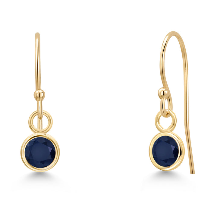 Blue Sapphire - September_Earrings in 14K Yellow Gold