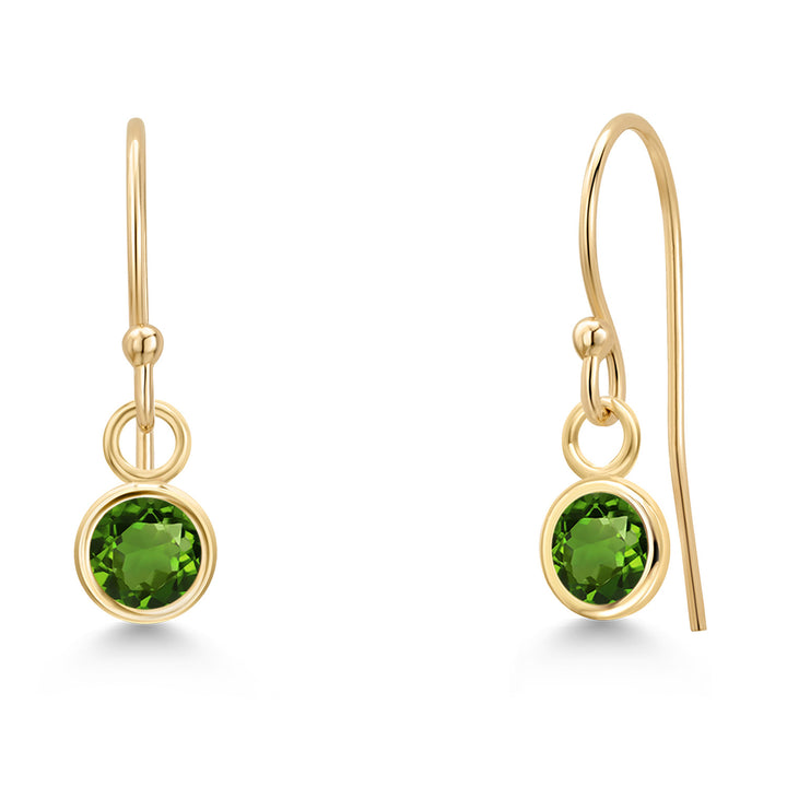 Green Tourmaline - October_Earrings in 14K Yellow Gold