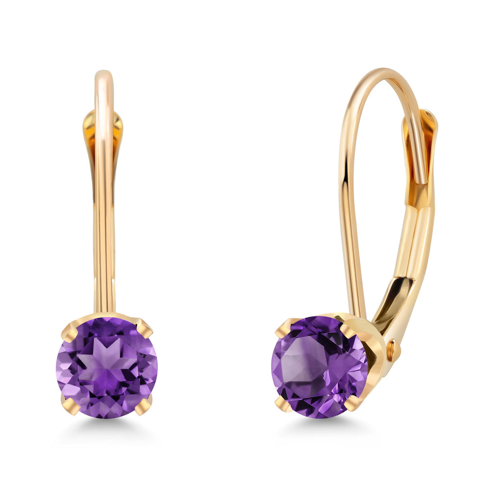 Amethyst - February_Earrings in 14K Yellow Gold