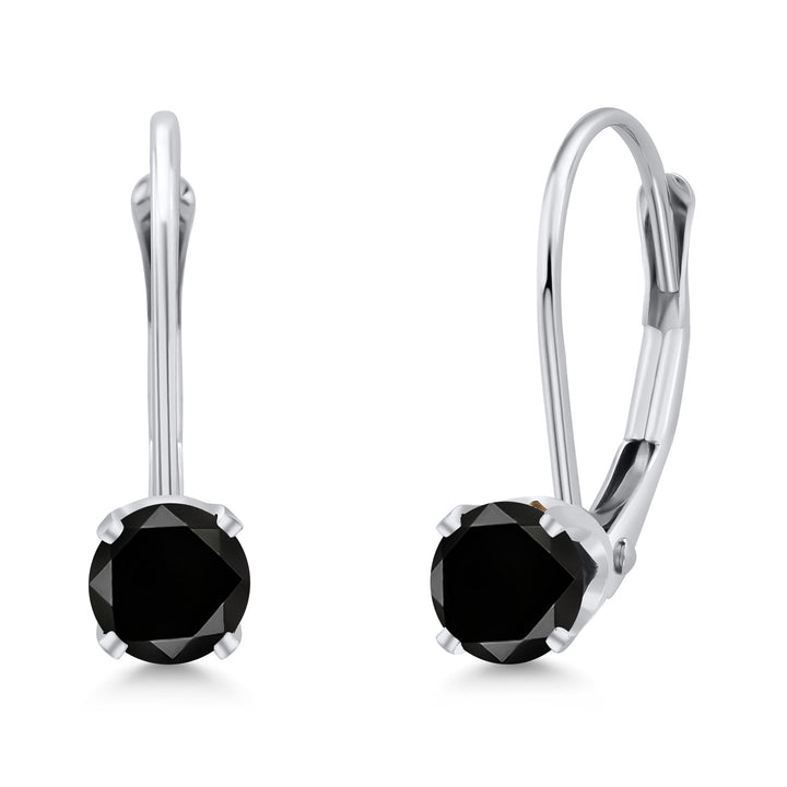 Black Diamond - April_Earrings in 14K White Gold