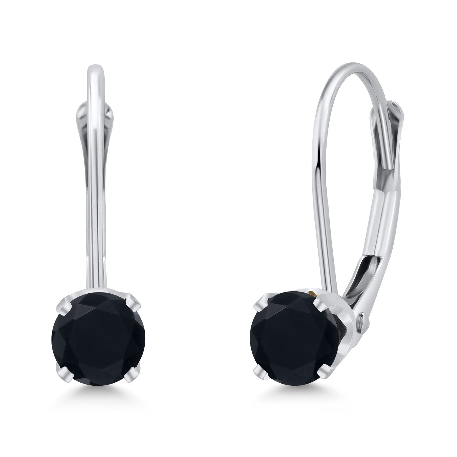 Onyx - December_Earrings in 14K White Gold