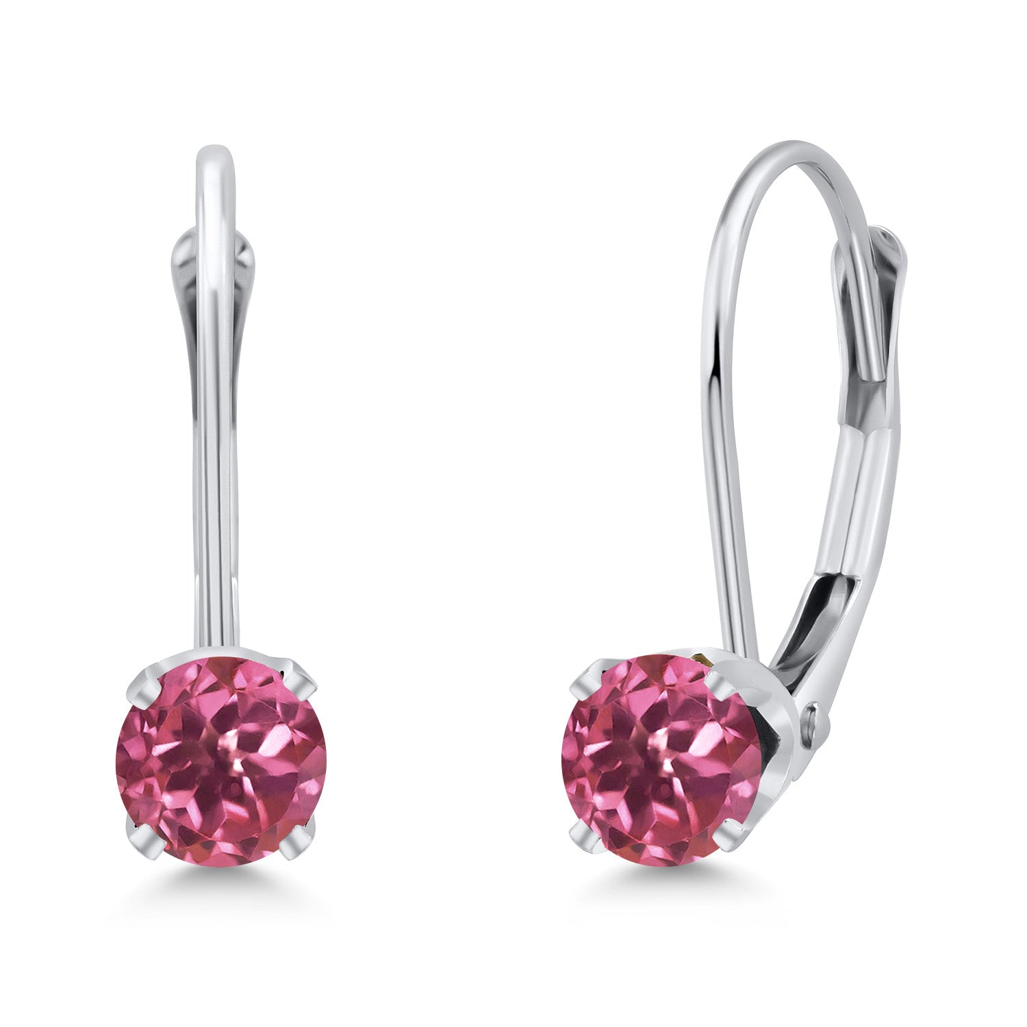 Pink Tourmaline - October_Earrings in 14K White Gold