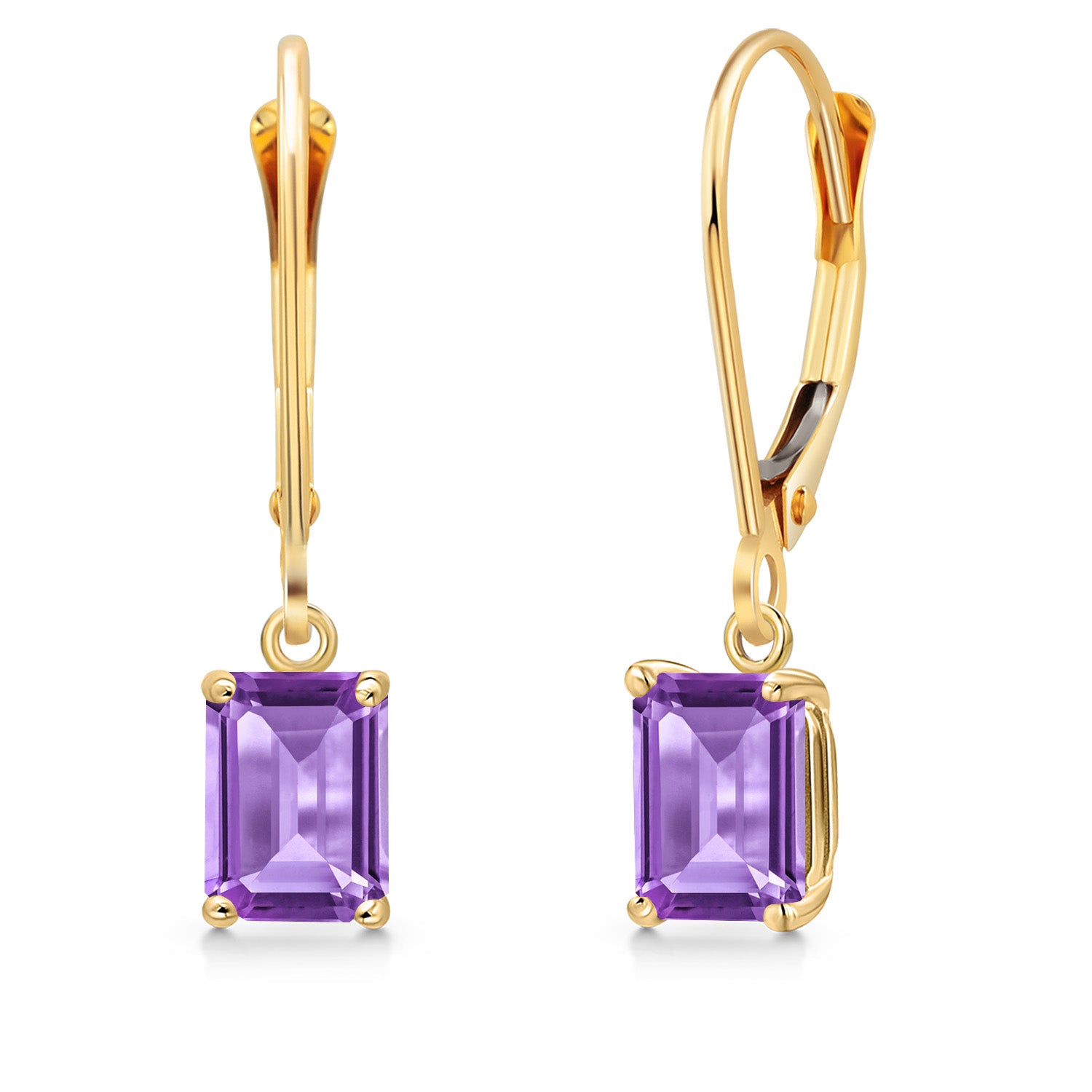 Amethyst - February_Earrings in 14K Yellow Gold