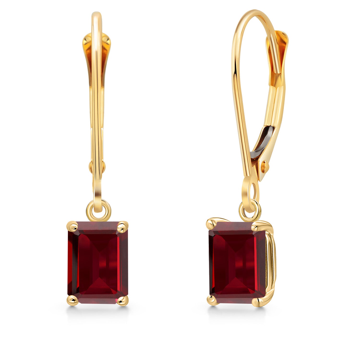 Garnet - January_Earrings in 14K Yellow Gold