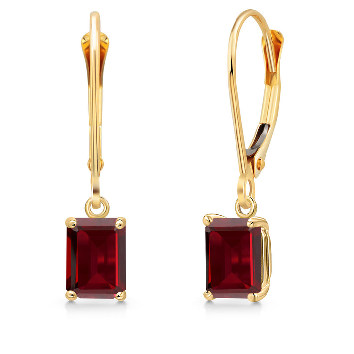Garnet - January_Earrings in 14K Yellow Gold