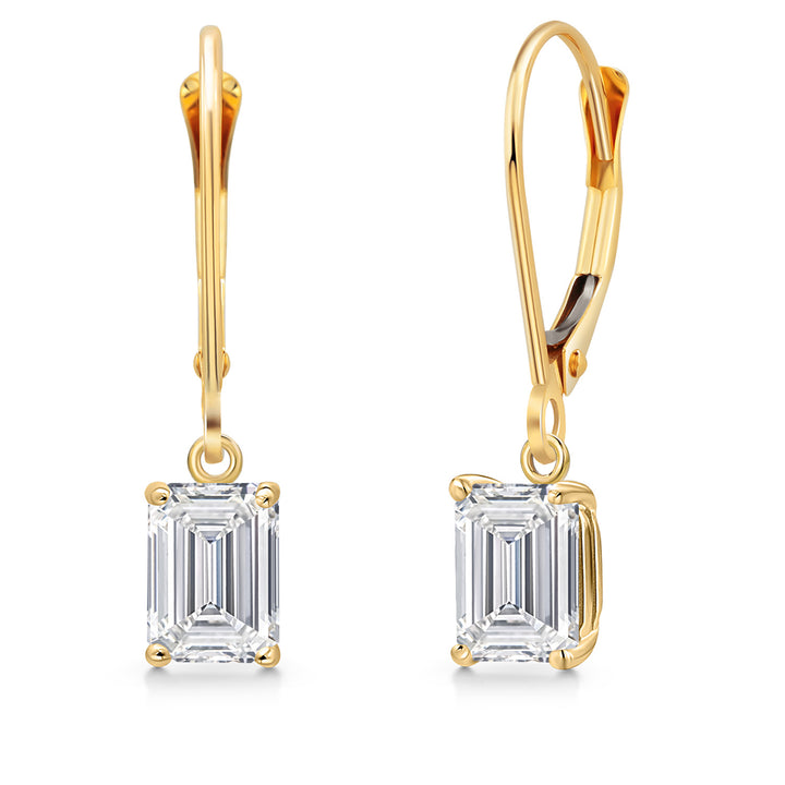 White Lab Grown Diamond - April_Earrings in 14K Yellow Gold