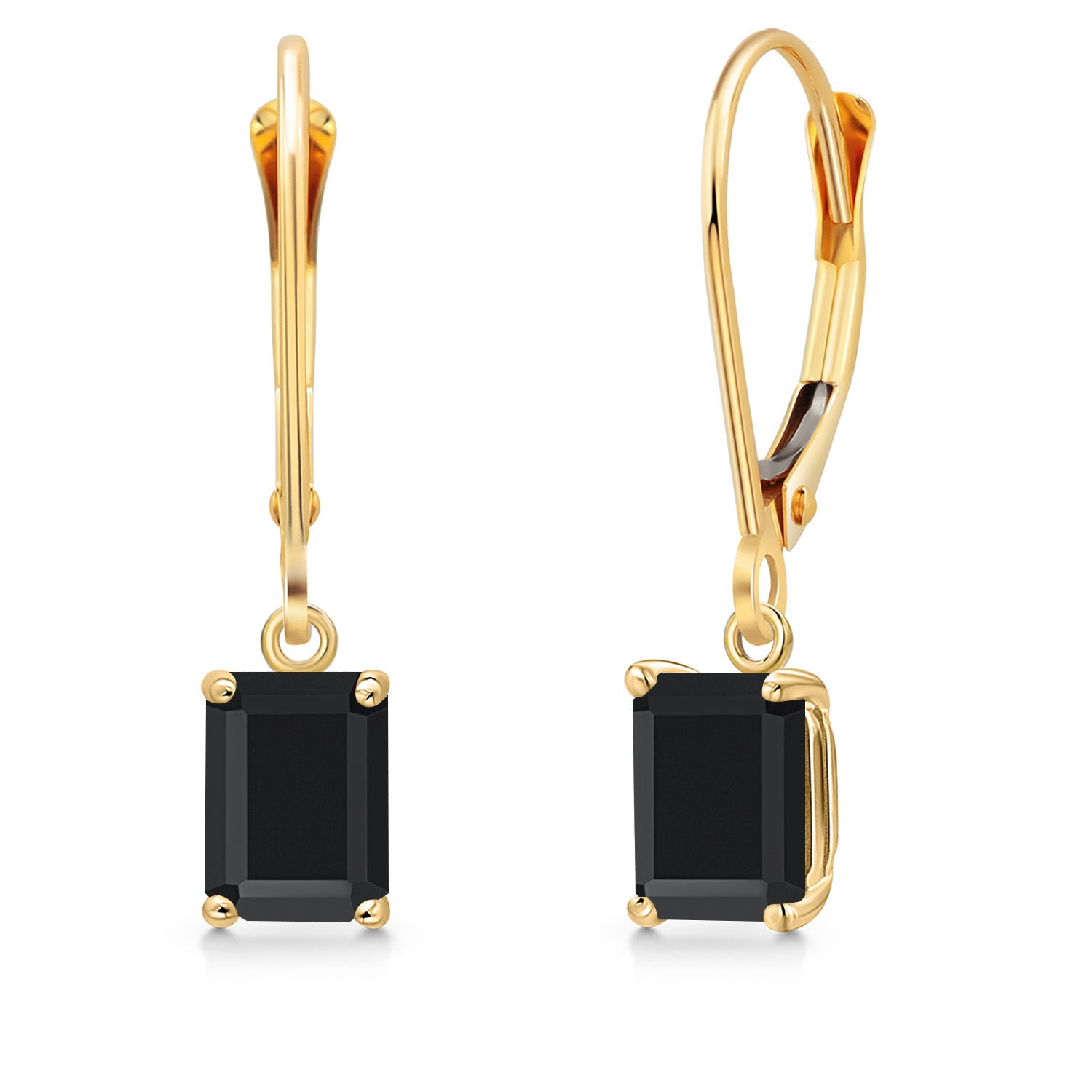 Onyx - December_Earrings in 14K Yellow Gold