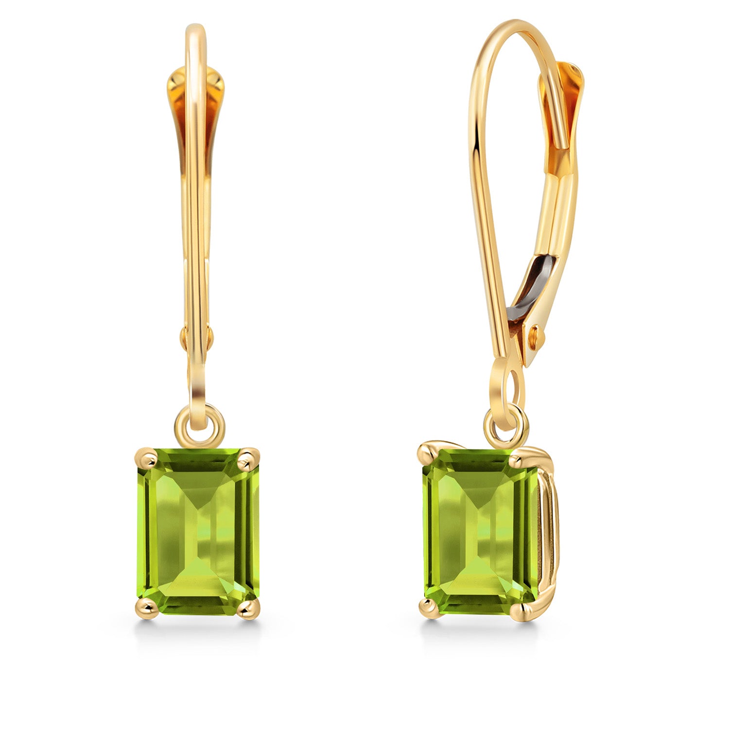 Peridot - August_Earrings in 14K Yellow Gold