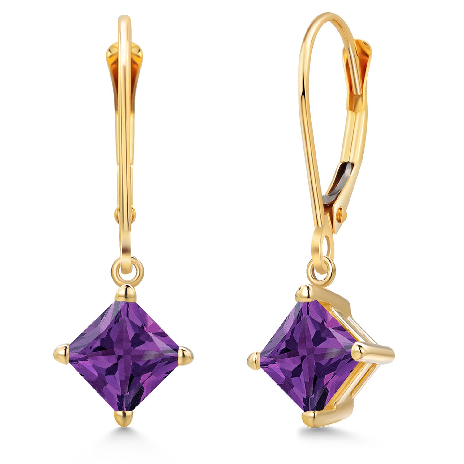 Amethyst - February_Earrings in 14K Yellow Gold