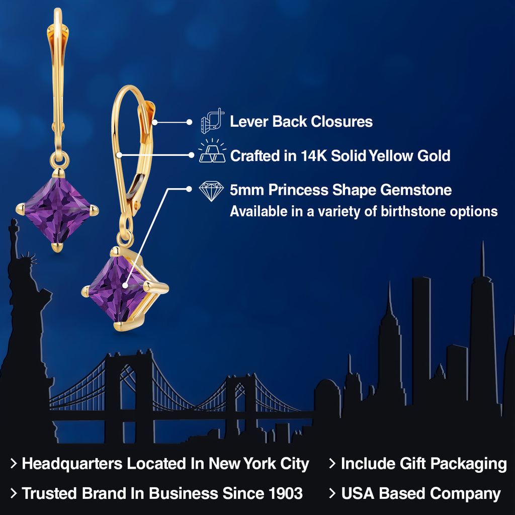 Amethyst - February_Earrings in 14K Yellow Gold