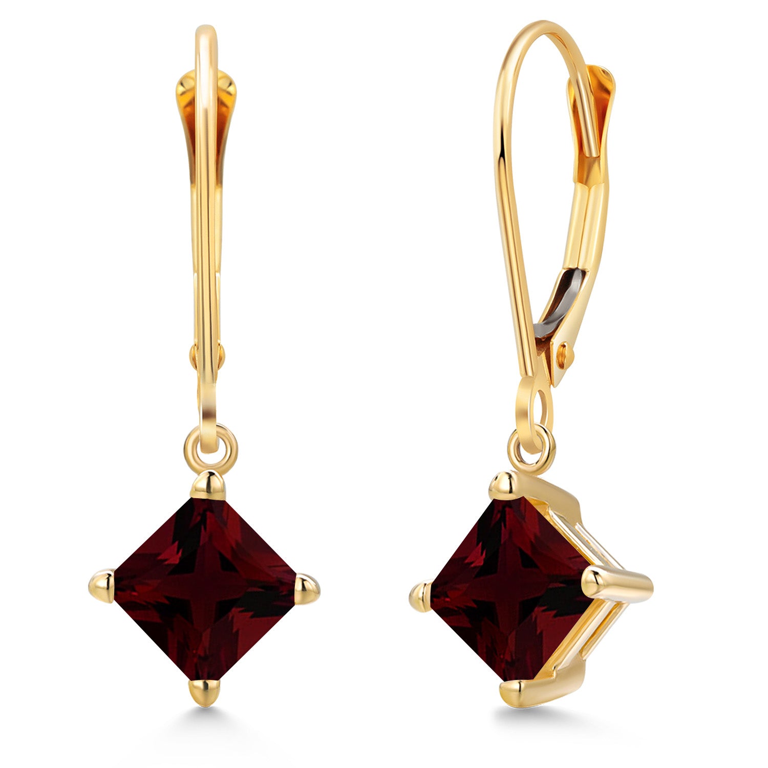 Garnet - January_Earrings in 14K Yellow Gold