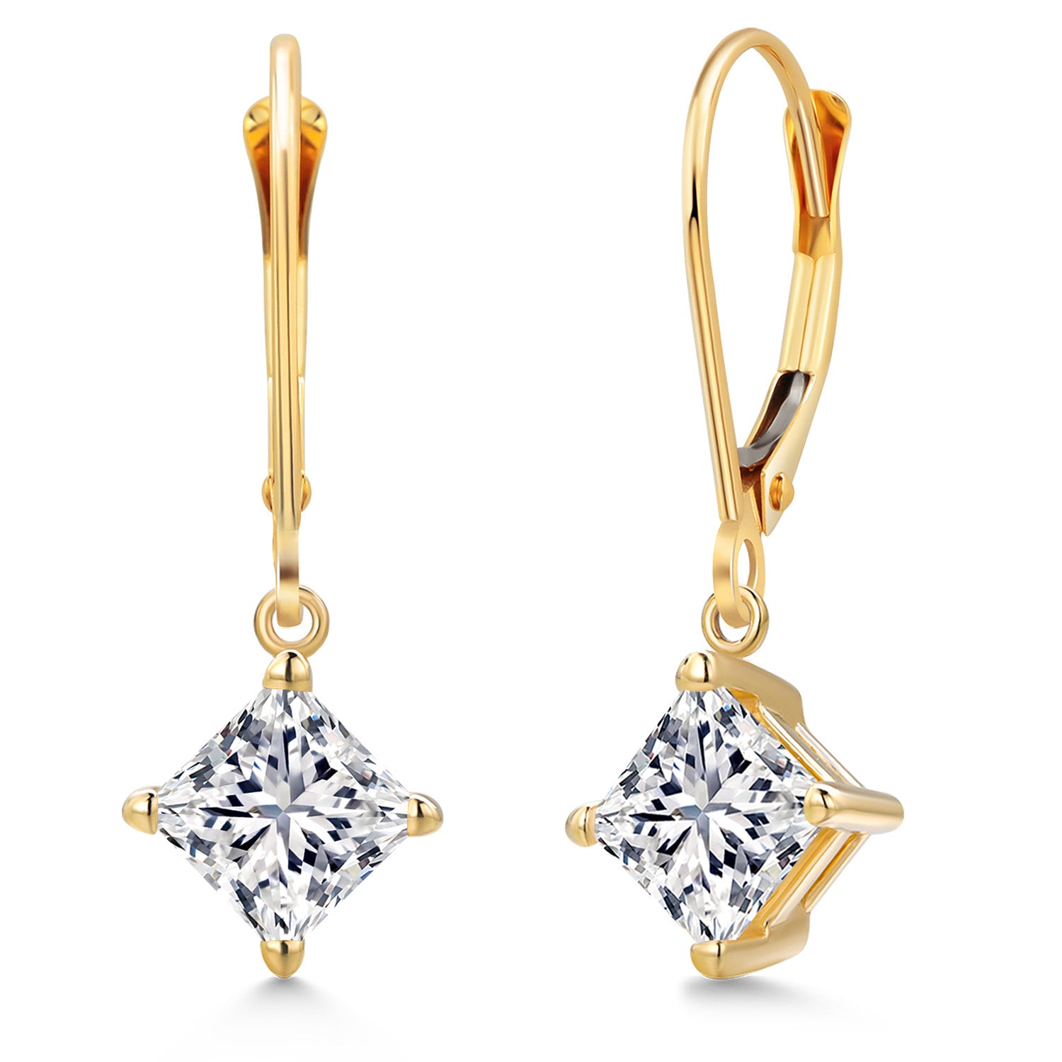 White Lab Grown Diamond - April_Earrings in 14K Yellow Gold